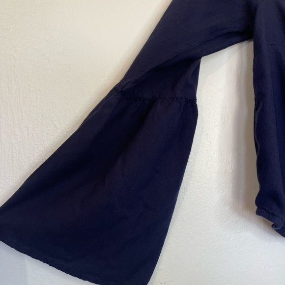 Rue21 Blue Crop Top with Lace Detail & Bell Sleeves - Picture 4 of 5